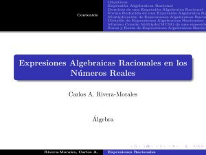 Expresiones Algebraicas Racionales