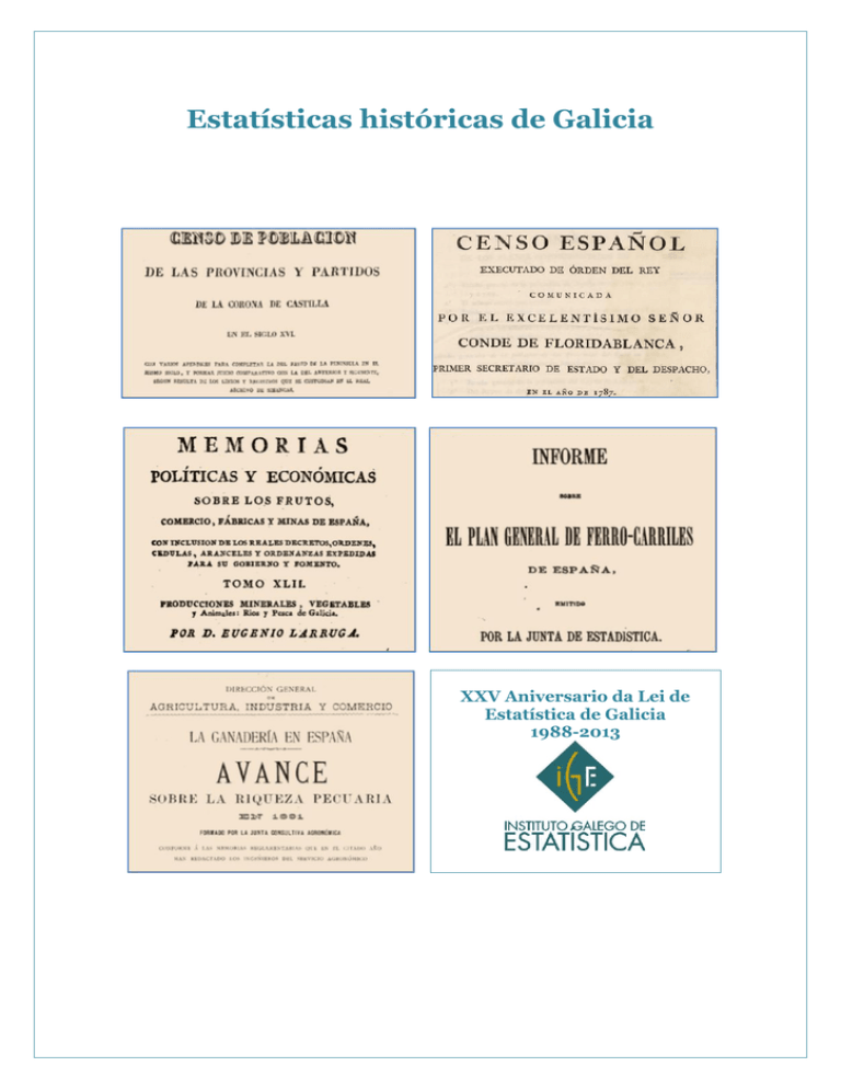 Estad sticas Hist ricas De Galicia Resumen