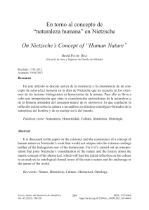 En torno al concepto de “naturaleza humana” en Nietzsche
