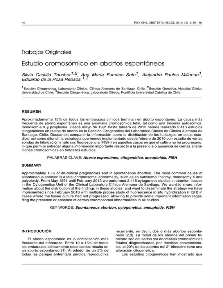 Estudio Cromosómico En Abortos Espontáneos