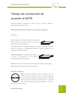 Tiempo de conducción de acuerdo al AETR - Net