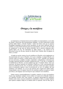 Ortega y la metáfora - Biblioteca Virtual Universal
