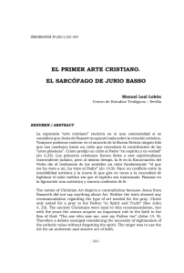 EL PRIMER ARTE CRISTIANO. EL SARCÓFAGO DE JUNIO BASSO