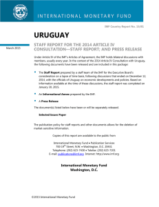 Uruguay: Staff Report for the 2014 Article IV Consultation--Staff
