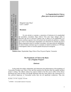 La Popularidad de Chávez ¿Base para un proyecto popular