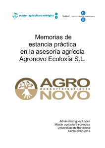 Memorias de estancia práctica en la asesoría agrícola Agronovo