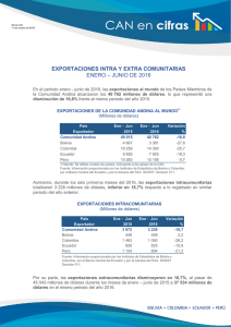 exportaciones intra y extra comunitarias enero – junio de