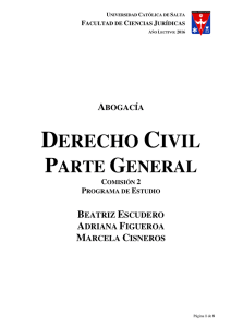 Derecho Civil - Parte General - Universidad Católica de Salta