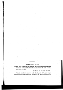 {DECRETO-LEY N9 5.715 ïreand0 cinco Tribunales del Trabajo en