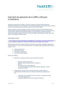 Guía fácil de aplicación de la LOPD y LSSI para e