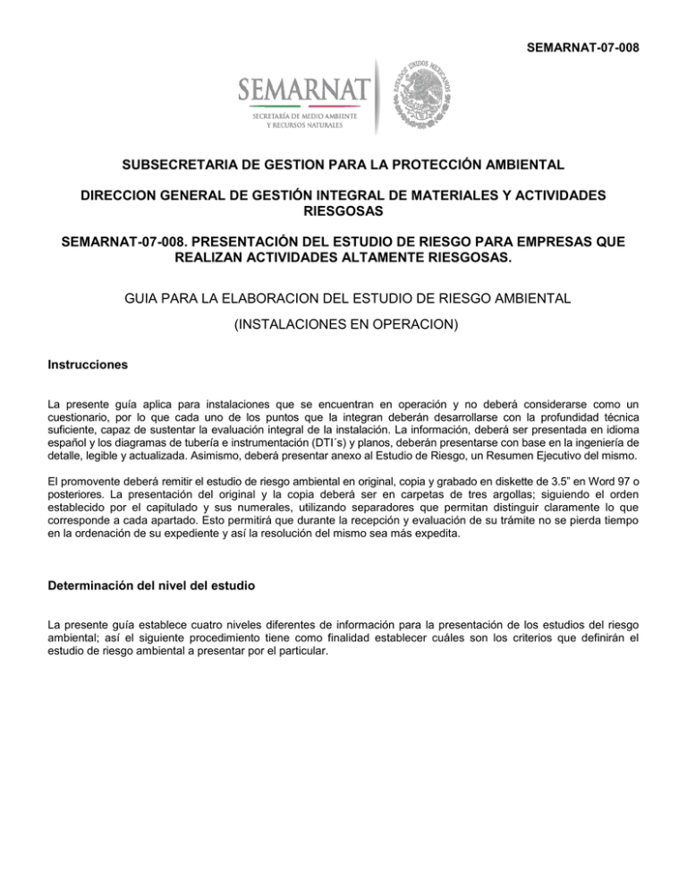 Guía para elaborar estudio de riesgo