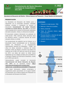 Caracterización del Sector Educativo Localidad de Ciudad Bolívar