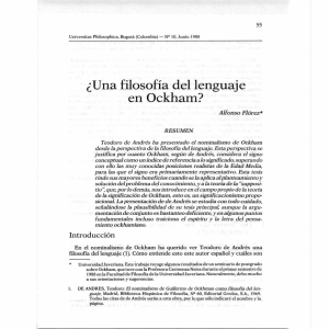 ¿Una filosofía del lenguaje en Ockham?