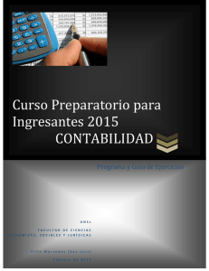 Curso Preparatorio para Ingresantes 2015 CONTABILIDAD
