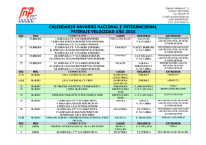 Calendario Velocidad 2016 - Federación Navarra de Patinaje
