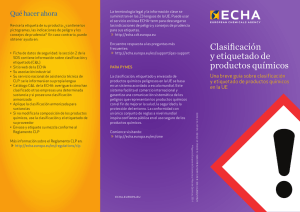 Clasificación y etiquetado de productos químicos - ECHA