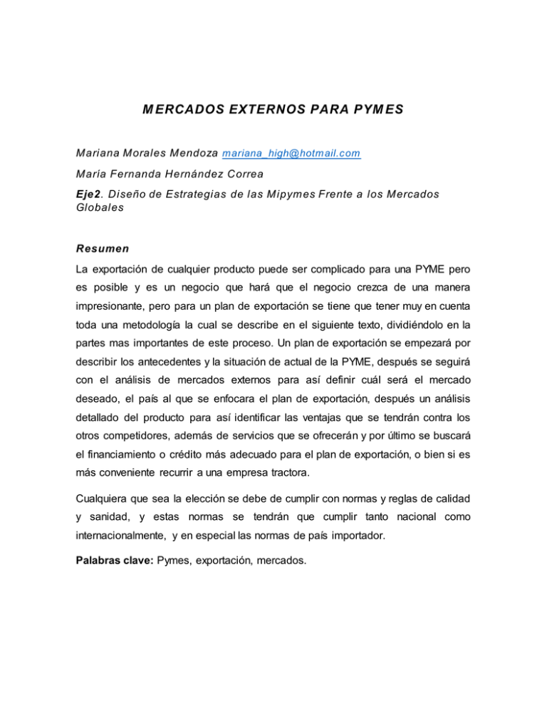Mercados Externos Para PYMEs