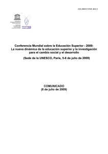 Conferencia Mundial sobre la Educación Superior - 2009