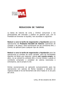 REDUCCION DE TARIFAS - Bolsa de Valores de Lima