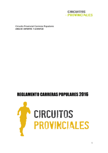 REGLAMENTO CARRERAS POPULARES 2016