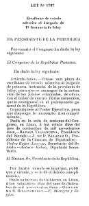 LEY NQ 1787 Escribano de estado adscrito :II Juzgado de