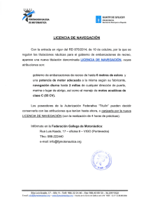 licencia de navegación - Federación Galega de Motonáutica