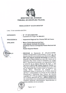 MINISTERIO DEL INTERIOR TRIBUNAL DE DISCIPLINA POLICIAL