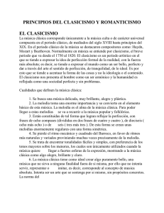 PRINCIPIOS DEL CLASICISMO Y ROMANTICISMO EL CLASICISMO