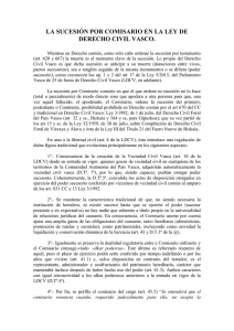 la sucesión por comisario en la ley de derecho civil vasco.