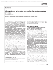 Editorial Alteración de la función gonadal en las enfermedades