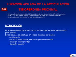 luxación aislada de la articulación tibioperonea proximal