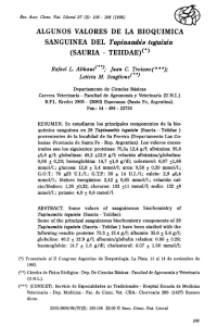 ALGUNOS VALORES DE LA BIOQUIMICA SANGUINEA DEL