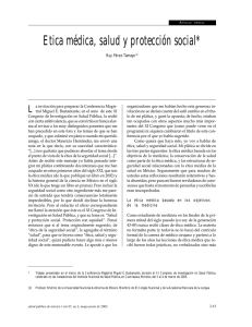 Etica médica, salud y protección social*