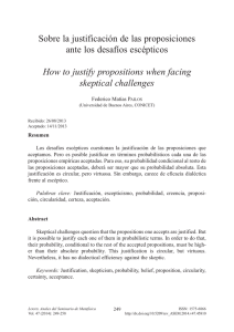 Sobre la justificación de las proposiciones ante los desafíos