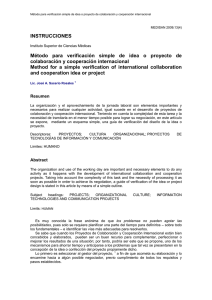 Método para verificación simple de idea o proyecto de colaboración