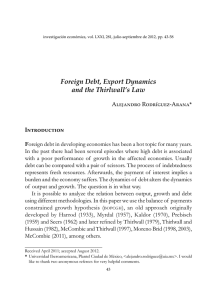 Redalyc.Foreign Debt, Export Dynamics and the Thirlwall`s Law