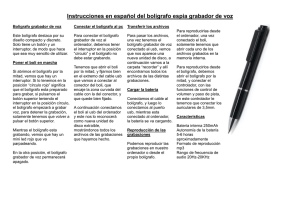Instrucciones en español del bolígrafo espia grabador de voz