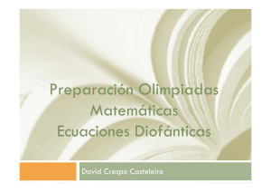 Preparación Olimpiadas Matemáticas Ecuaciones Diofánticas