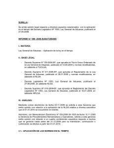 SUMILLA : Se emite opinión legal respecto a diversos aspectos