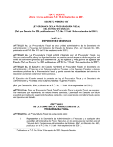 Ley Orgánica de la Procuraduría Fiscal del Estado de Sinaloa