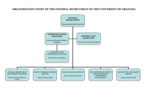 Organization chart of the General Secretariat