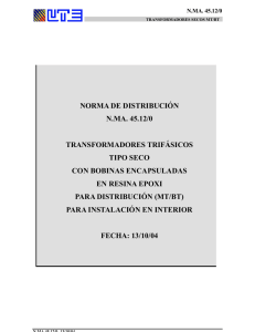 NORMA DE DISTRIBUCIÓN N.MA. 45.12/0 TRANSFORMADORES