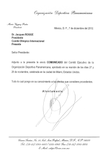 ODEPA al COI, en respaldo al Comité Olímpico Ecuatoriano