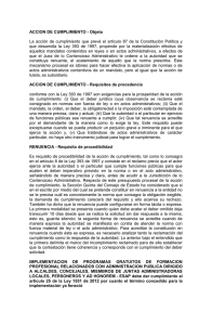 ACCION DE CUMPLIMIENTO - Objeto La acción de cumplimiento