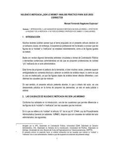 NULIDAD E INEFICACIA &iquest;SON LO MISMO? AN&Aacute;LISIS