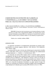 Coeficientes de extinción de clorofilas y feofitinas (a y b) en DMSO y