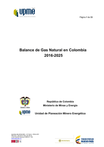 Balance de Gas Natural en Colombia 2016-2025