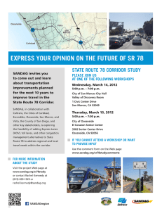 express your opinion on the future of sr 78