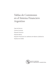 Tablas de Comisiones en el Sistema Financiero Argentino