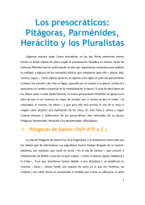 Pitágoras, Parménides, Heráclito y los Pluralistas